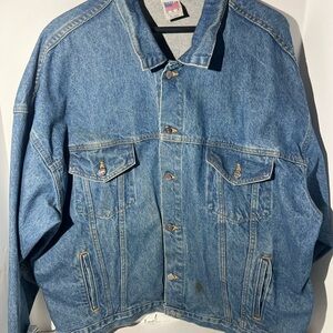 Vtg Tyca Jagermeister embossed denim jacket